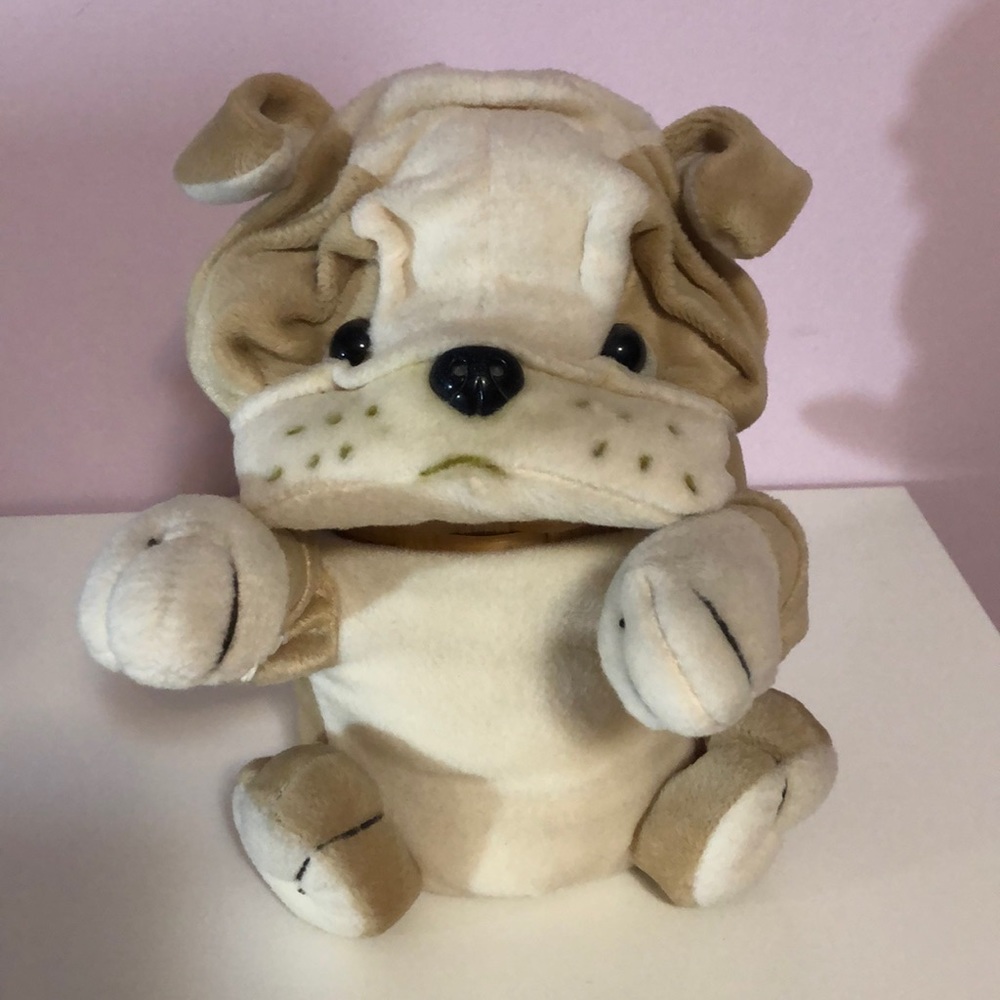 Cute Beige/White Dog Bamboo Basket